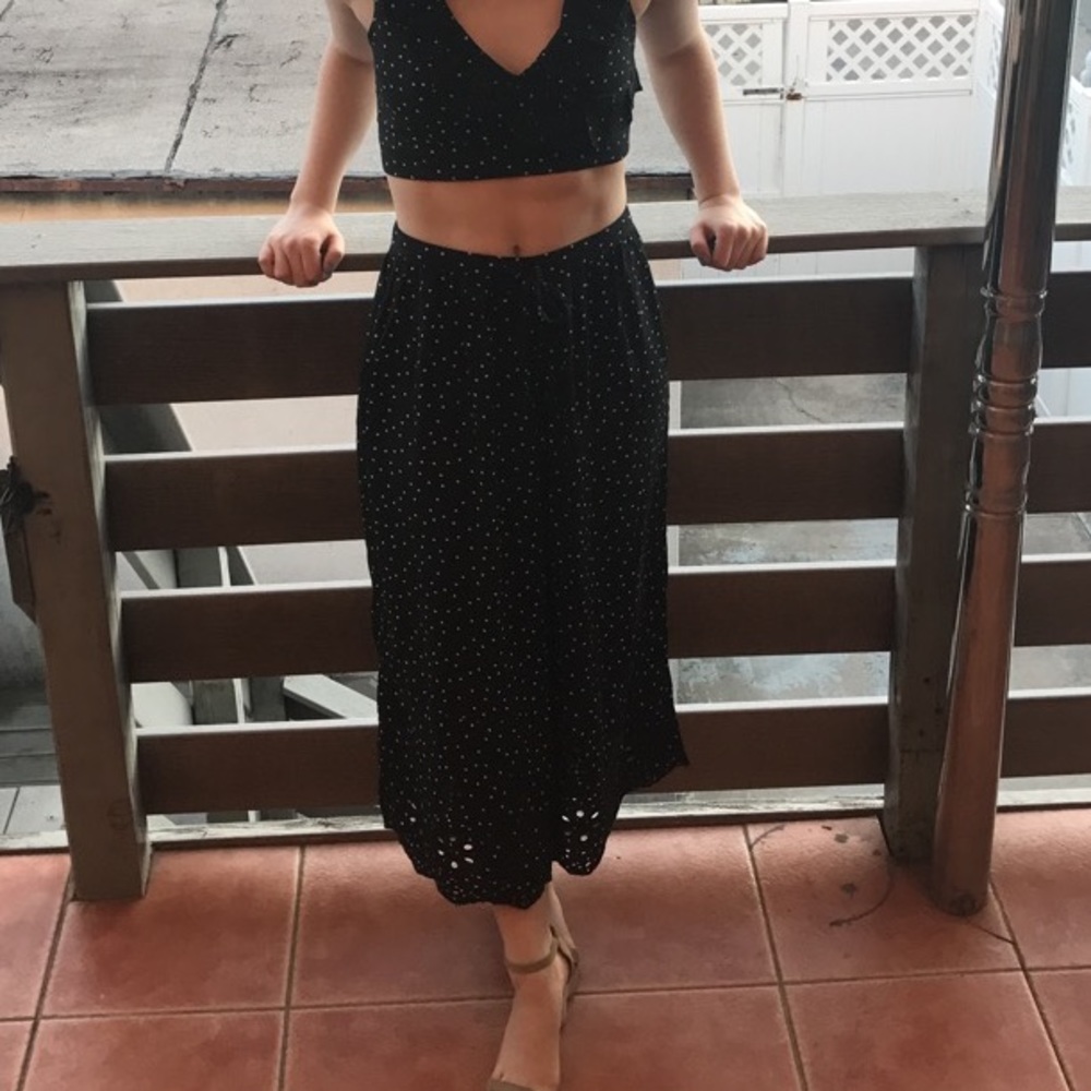 Polka Dot Flare Out Pants